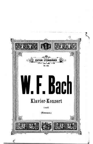 Bach - Harpsichord Concerto in A minor, F.45 - For 2 Pianos (Riemann) - Score