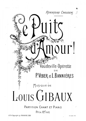 Gibaux - Le puits d'amour - Vocal Score - Score