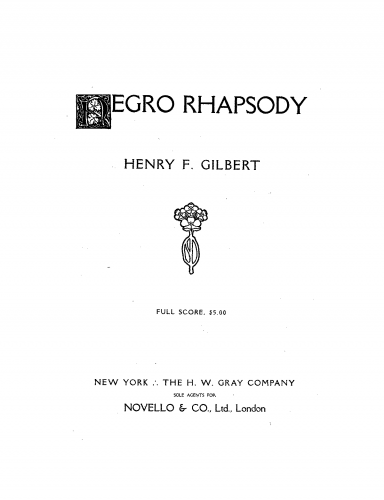 Gilbert - Negro Rhapsody - Score