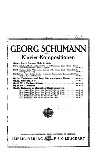 Schumann - Ballade - Score