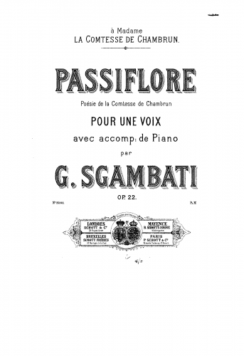Sgambati - Passiflore, Op. 17 - Score