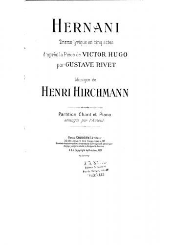 Hirschmann - Hernani - Vocal Score - Score