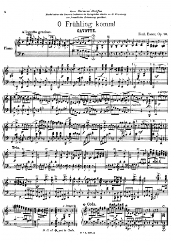 Bauer - Oh Frühling komm!, Op. 90 - Score