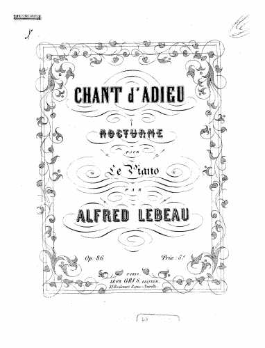 Lebeau - Chant d'adieu - Score