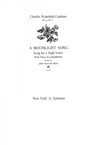 Cadman - A Moonlight Song, Op. 42 No. 2 - Score
