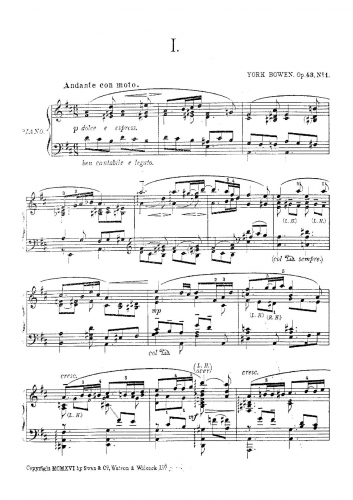 Bowen - 3 Sketches, Op. 43 - Score