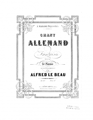 Lebeau - Chant allemand - Score