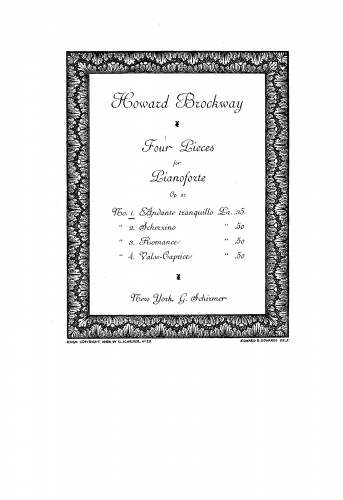 Brockway - 4 Pieces for Pianoforte, Op. 21 - Score