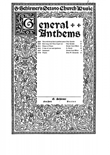 Speaks - Thou Wilt Keep Him In Perfect Peace - For Soprano, Mixed chorus and Organ (Chaffin) - Vocal Score