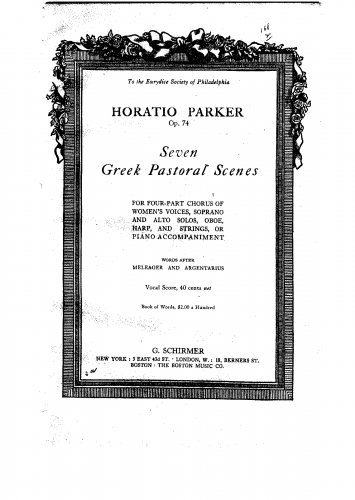 Parker - Seven Greek Pastoral Scenes - Score