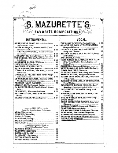 Mazurette - Grieve Not, Mother - Score