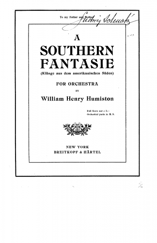 Humiston - A Southern Fantasy - Score