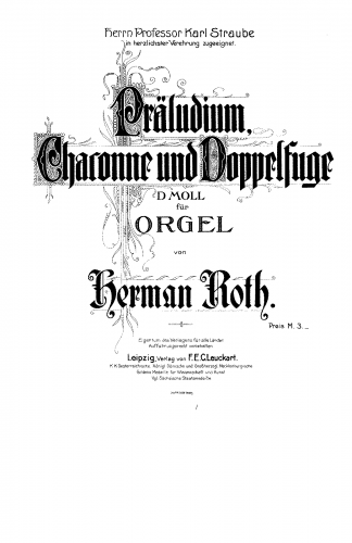 Roth - Präludium, Chaconne und Doppelfuge - Score