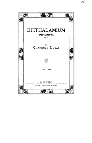 Lucas - Epithalamium - Score