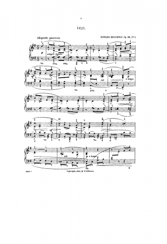 Brockway - Suite of small pieces for pianoforte, Op. 26 - Score