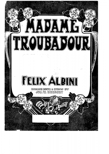 Albini - Madame Troubadour - Vocal Score - Score