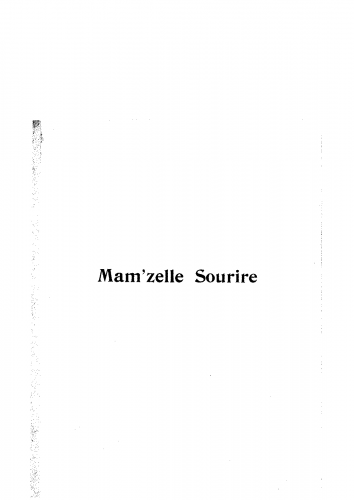 Lachaume - Mam'zelle Sourire - Vocal Score - Score