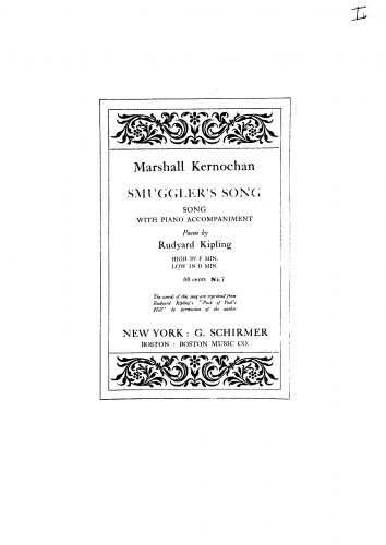 Kernochan - Smuggler's Song - Score