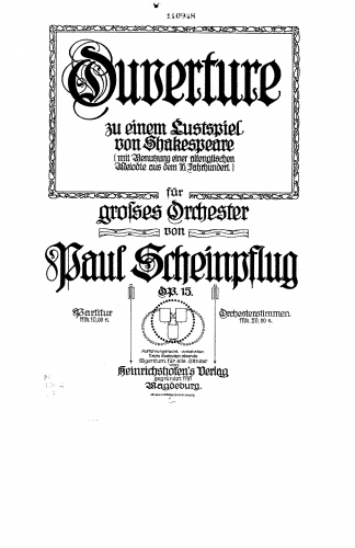 Scheinpflug - Ouverture zu einem Lustspiel von Shakespeare - Score