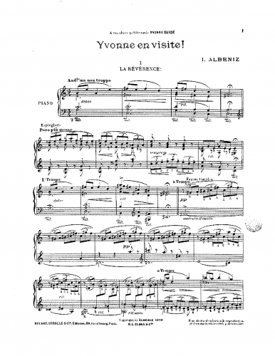 Albéniz - Yvonne en visite! - Piano Score - Score
