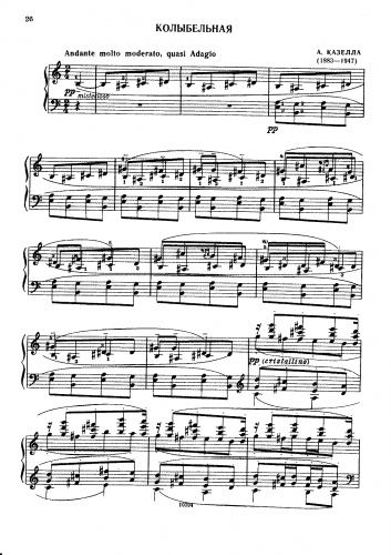 Casella - Berceuse Triste, Op. 14 - Score