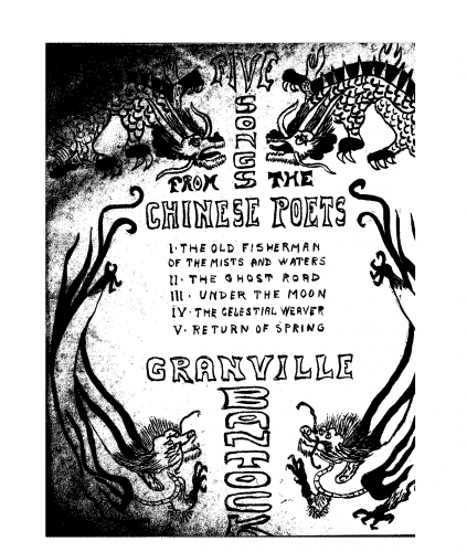 Bantock - Five Songs from the Chinese Poets, 1st Series - Score