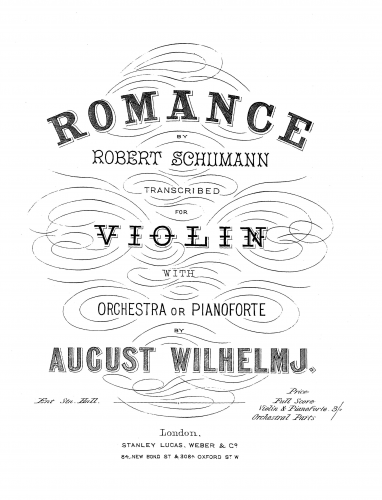 Wilhelmj - Romanze - Scores and Parts