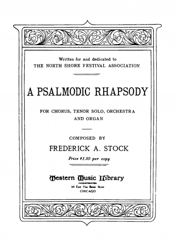 Stock - A Psalmodic Rhapsody - Vocal Score - Score