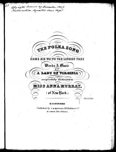 Anonymous - The Polka Song, Come Hie We To the Linden Tree - Score