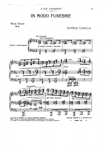 Casella - Nove pezzi - Score