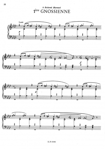 Satie - Gnossiennes - Piano Score - Score