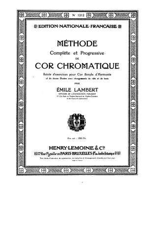 Lambert - Méthode complète et progressive de cor chromatique - Complete Book