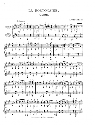 Chenet - La Bostonaise - Score