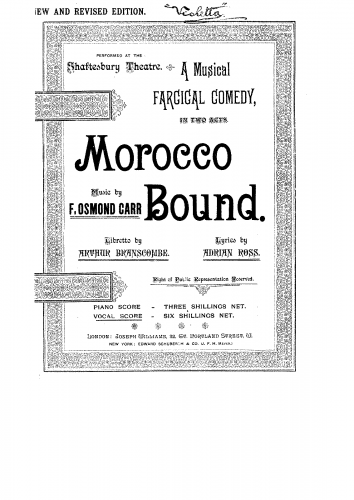 Carr - Morocco Bound - Vocal Score - Score