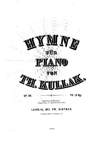 Kullak - Hymne - Piano Score - Score