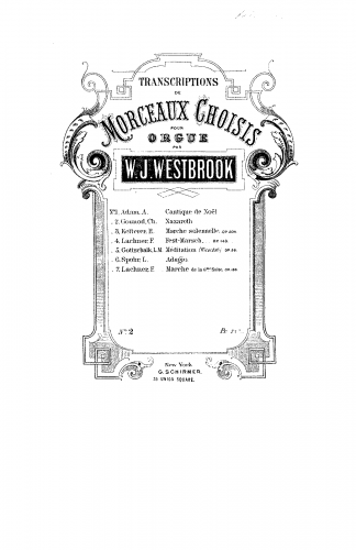Gounod - Jésus de Nazareth - For Organ solo (Westbrook) - Score