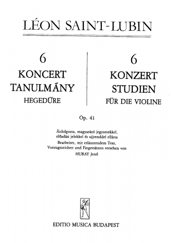 Saint-Lubin - Konzert-Studien - Score
