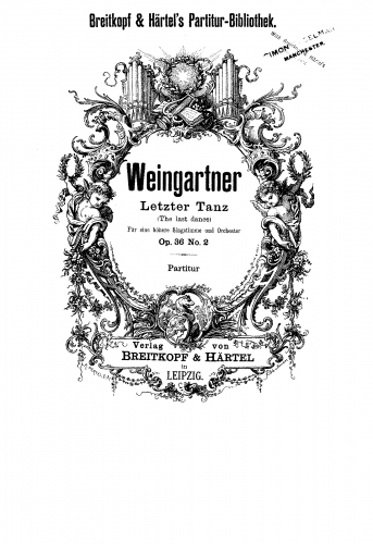 Weingartner - 4 Gesänge - Lied der Walküre (No. 4) - Score