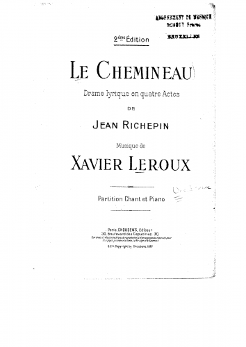 Leroux - Le chemineauDer Vagabund - Vocal Score - Score