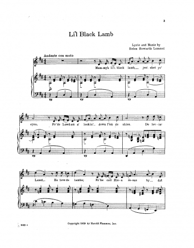 Lemmel - Li'l Black Lamb - Score