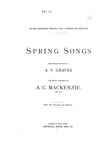 Mackenzie - Spring Songs - Score