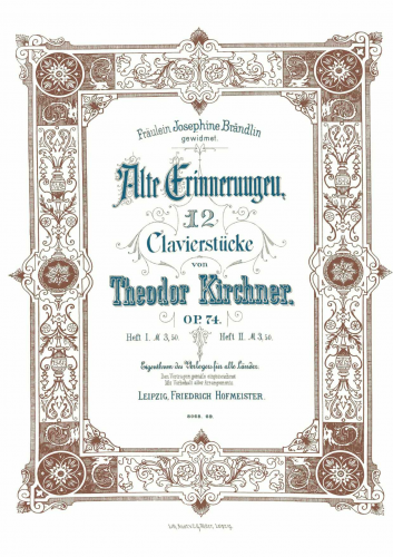 Kirchner - Alte Erinnerungen, Op. 74 - Score