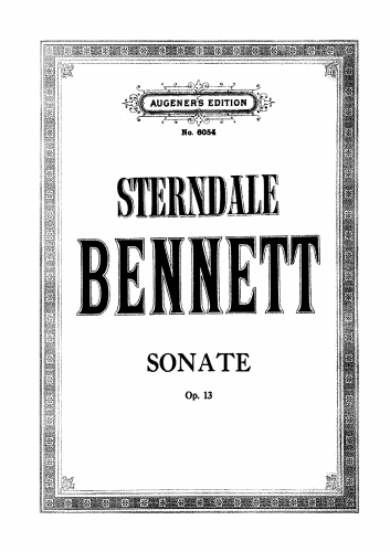 Bennett - Piano Sonata in F minor Op. 13 - Score