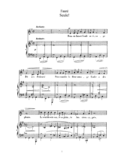 Fauré - 2 Songs, Op. 3