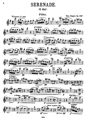 Reger - Serenade for Flute, Violin and Viola, Op. 141a