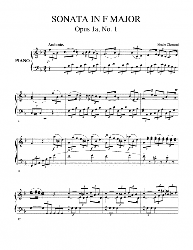 Clementi - Five Piano Sonatas, Op. 1bis