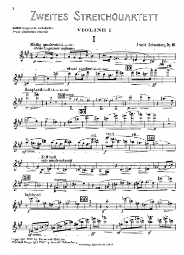 Schoenberg - String Quartet No. 2, Op. 10