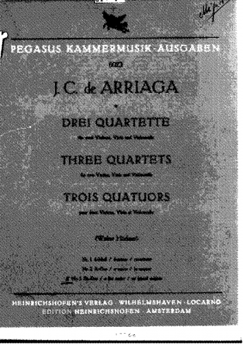 Arriaga - Three String Quartets - Quartet No. 1 in D minor