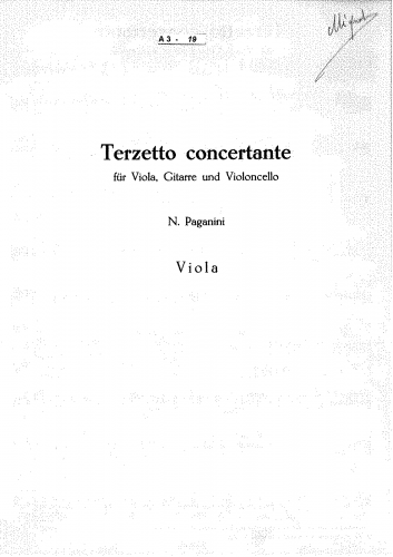 Paganini - Terzetto Concertante