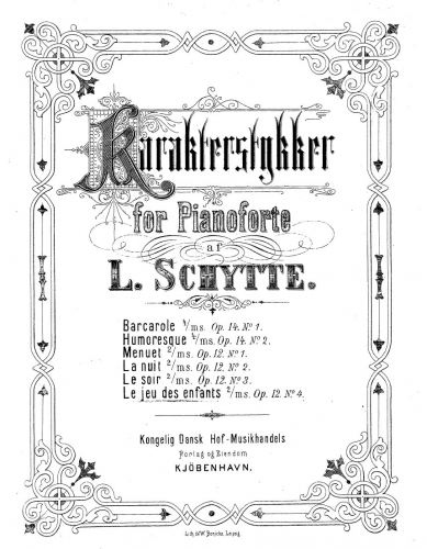 Schytte - 4 Karakterstykker - Score